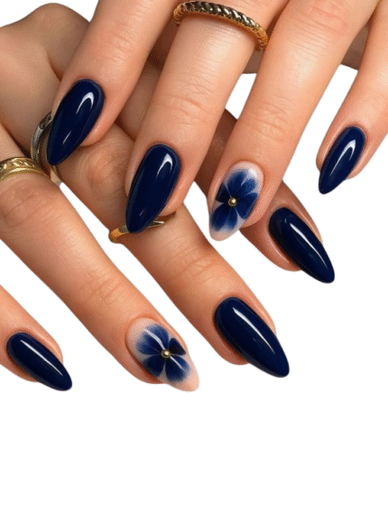 Blue Blossom handmade nail set