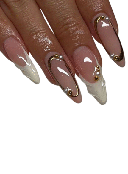 Pearl french Handmade Nail Set
