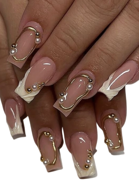 Pearl crown handmade Nail Set