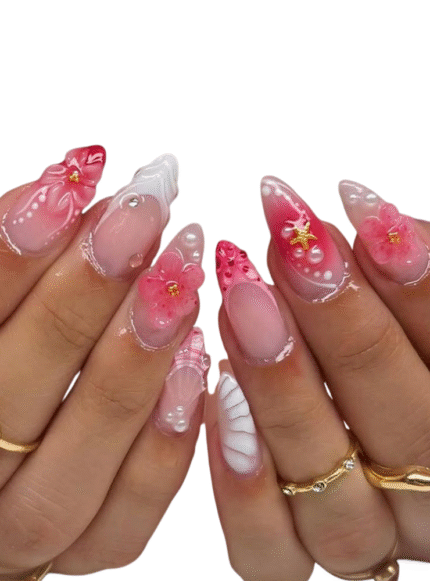Pink Sea Handmade Nail Set